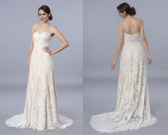 Boho Wedding Dress Lace Wedding Dress Strapless Bohemian Wedding Dress Lace Wedding Dresses