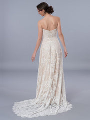 Boho Wedding Dress Lace Wedding Dress Strapless Bohemian Wedding Dress Lace Wedding Dresses