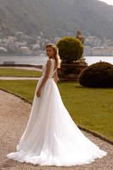 Sparkly Dress for Wedding with V-Neck  Aline Ball Gown Wedding Dress Beaded Dress