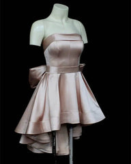 Bow Ball Satin Short Homecoming Dress