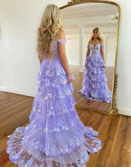 Wholesale Gorgeous Shiny A-Line Long Tiered Corset Prom Dress With Sequined Appliques prom dresses shops