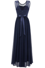 Burgundy Long Lace Bridesmaid Dress