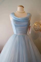 Vintage Blue Homecoming Dress，Elegant Prom Dress SH644