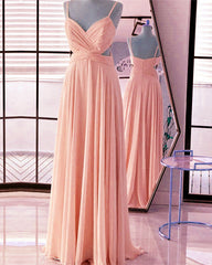 Ruched V Neck Floor Length Chiffon Dresses