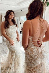 Backless 2024 Lace Long Prom Dress Champagne Square Graduation Dress Mermaid