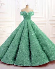 Ball Gown Sequins Dress Off The Shoulder