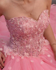 Ball Gown Sweetheart Dresses With 3D Flowers