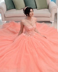 Ball Gown Sweetheart Dresses With 3D Flowers
