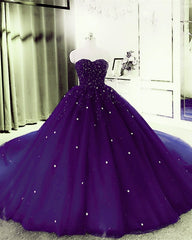 Ball Gown Sweetheart Quinceanera Dresses Lace Beaded