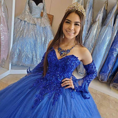 Ball Gown Detachable Long Sleeves Quinceanera Dresses Wedding Dresses TN322