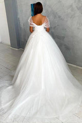 Ball Gown Off-the-shoulder Wedding Dress Tulle Bridal Dress TN286