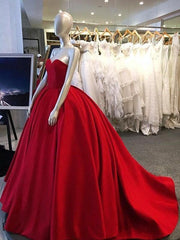 Ball Gown Sweetheart Burgundy Dark Navy Chic Prom Dress TP0991