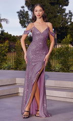 Cold-Shoulder Long Sequin Prom Dress BD4004