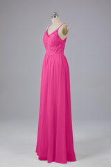 Mooie spaghetti -riemen Backless Long Bridesmeisje jurken