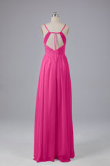 Mooie spaghetti -riemen Backless Long Bridesmeisje jurken