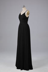 Mooie spaghetti -riemen Backless Long Bridesmeisje jurken