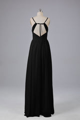 Mooie spaghetti -riemen Backless Long Bridesmeisje jurken