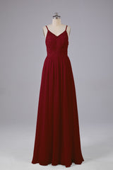 Mooie spaghetti -riemen Backless Long Bridesmeisje jurken