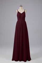 Mooie spaghetti -riemen Backless Long Bridesmeisje jurken