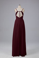 Mooie spaghetti -riemen Backless Long Bridesmeisje jurken