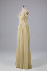 Mooie spaghetti -riemen Backless Long Bridesmeisje jurken