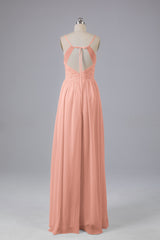 Mooie spaghetti -riemen Backless Long Bridesmeisje jurken