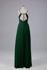 Mooie spaghetti -riemen Backless Long Bridesmeisje jurken