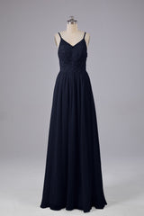 Mooie spaghetti -riemen Backless Long Bridesmeisje jurken