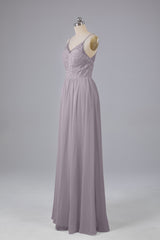 Mooie spaghetti -riemen Backless Long Bridesmeisje jurken