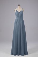 Mooie spaghetti -riemen Backless Long Bridesmeisje jurken