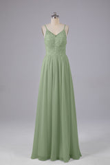 Mooie spaghetti -riemen Backless Long Bridesmeisje jurken