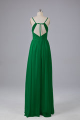 Mooie spaghetti -riemen Backless Long Bridesmeisje jurken