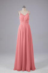 Mooie spaghetti -riemen Backless Long Bridesmeisje jurken