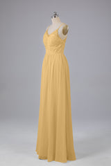 Mooie spaghetti -riemen Backless Long Bridesmeisje jurken