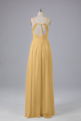 Mooie spaghetti -riemen Backless Long Bridesmeisje jurken