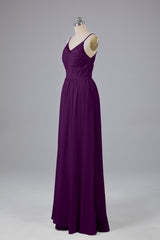 Mooie spaghetti -riemen Backless Long Bridesmeisje jurken