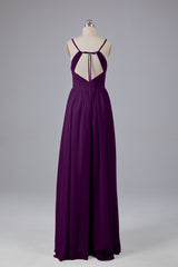 Mooie spaghetti -riemen Backless Long Bridesmeisje jurken