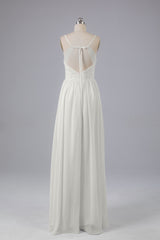 Mooie spaghetti -riemen Backless Long Bridesmeisje jurken