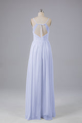 Mooie spaghetti -riemen Backless Long Bridesmeisje jurken