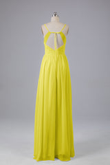 Mooie spaghetti -riemen Backless Long Bridesmeisje jurken