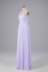 Mooie spaghetti -riemen Backless Long Bridesmeisje jurken