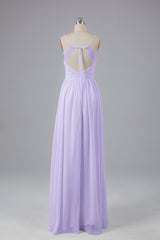 Mooie spaghetti -riemen Backless Long Bridesmeisje jurken