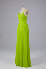 Mooie spaghetti -riemen Backless Long Bridesmeisje jurken