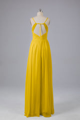 Mooie spaghetti -riemen Backless Long Bridesmeisje jurken