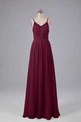 Mooie spaghetti -riemen Backless Long Bridesmeisje jurken