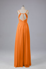 Mooie spaghetti -riemen Backless Long Bridesmeisje jurken