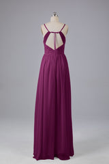 Mooie spaghetti -riemen Backless Long Bridesmeisje jurken