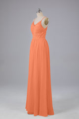 Mooie spaghetti -riemen Backless Long Bridesmeisje jurken