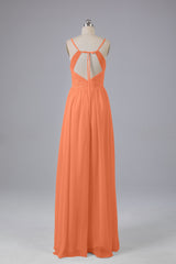 Mooie spaghetti -riemen Backless Long Bridesmeisje jurken