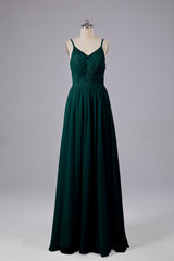 Mooie spaghetti -riemen Backless Long Bridesmeisje jurken